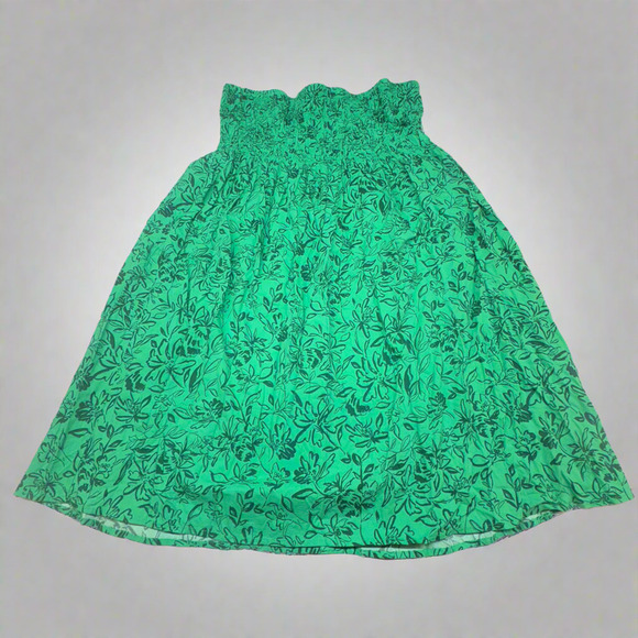 Isabel Women’s Strapless Green Floral Dress Size XL New - Picture 2 of 4